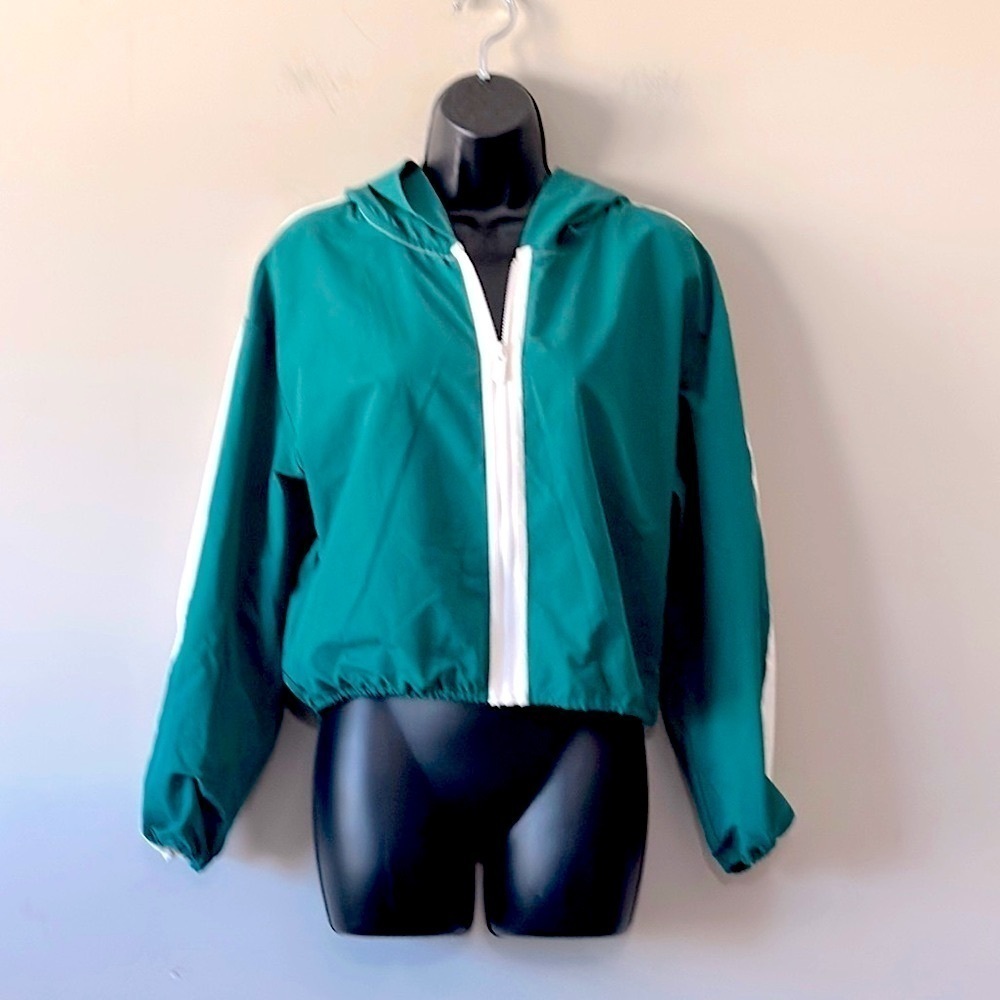 Prince Pickleball Women's Cropped Hooded Full Zip Windbreaker Jacket Size medium - Picture 2 of 15